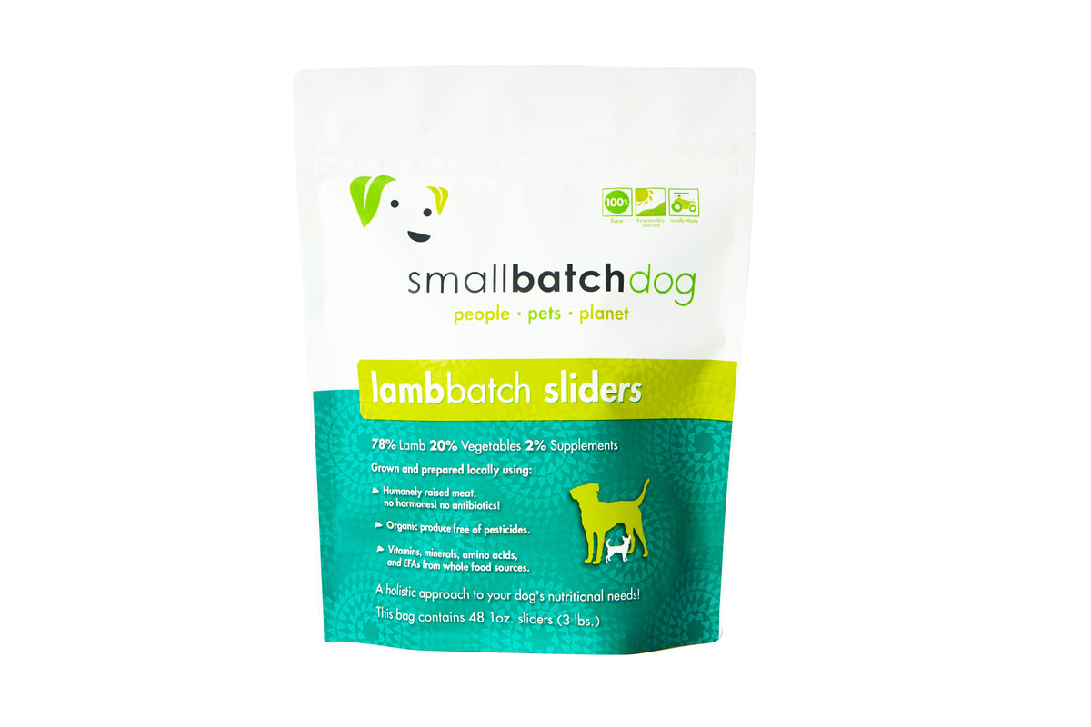 SMALLBATCH DOG SLIDERS LAMB FROZEN 3LB