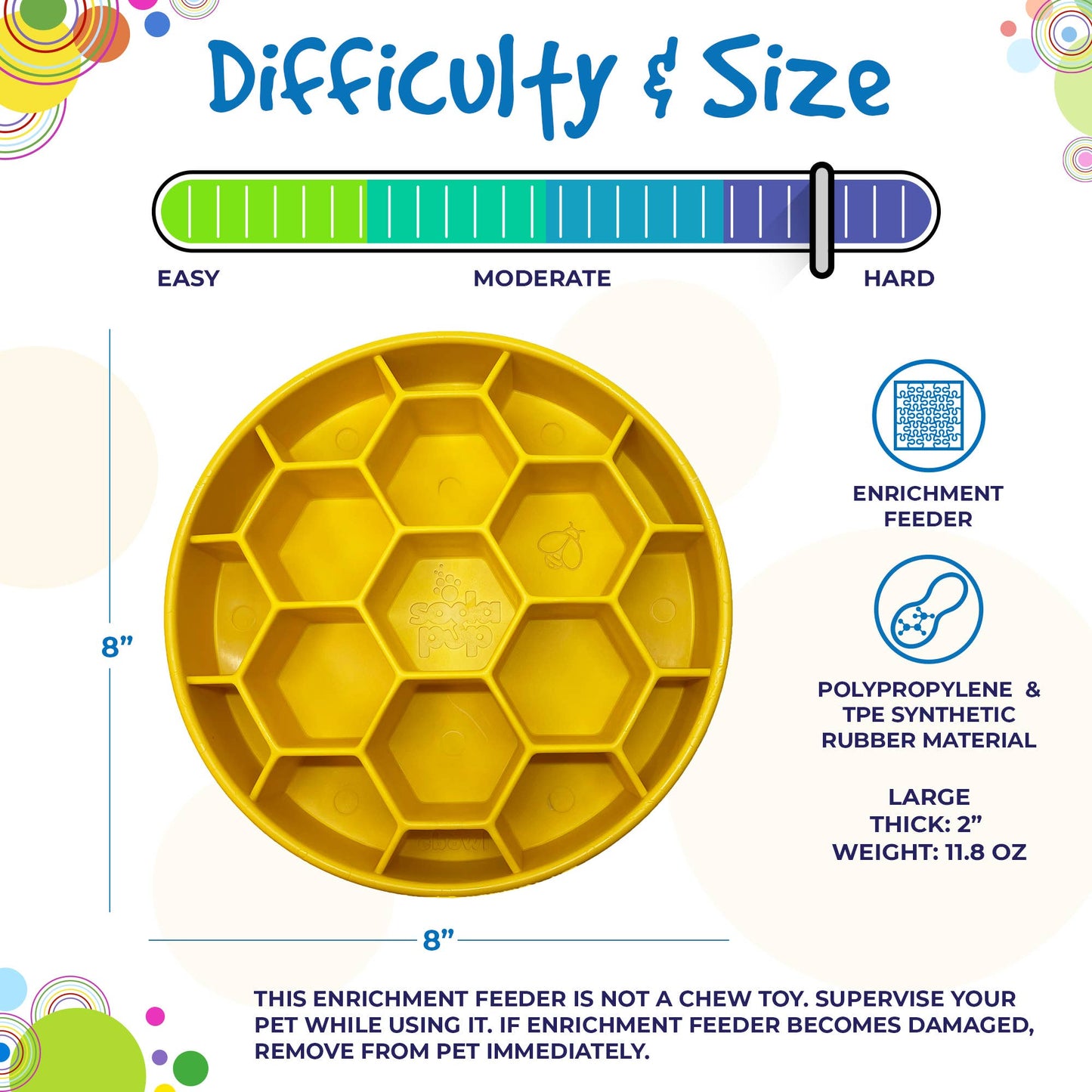 Honeycomb Design eBowl Enrichment Slow Feeder Bowl for Dogs: Blue