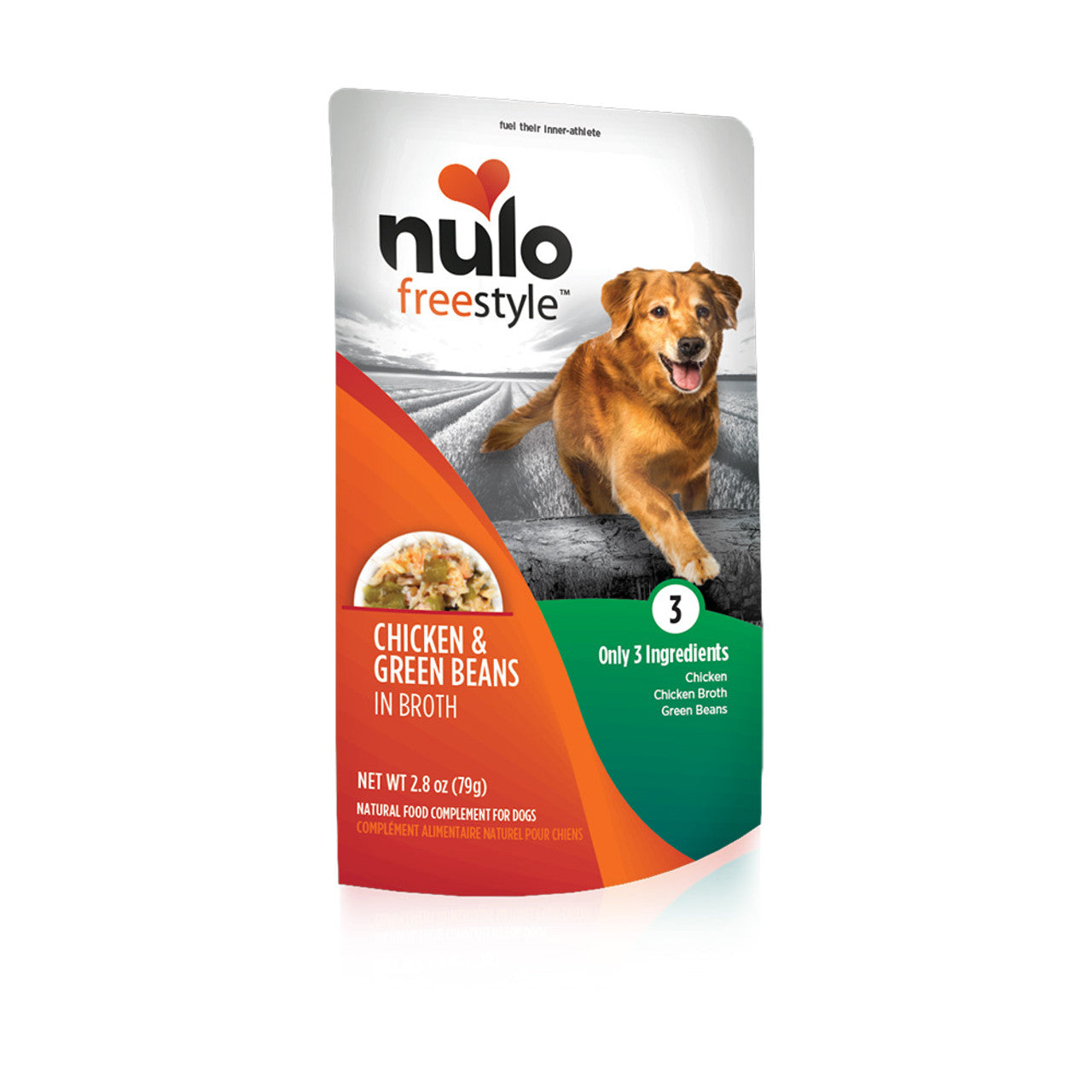 Nulo Dog Freestyle Chicken & Green Beans in Broth Grain-Free Dog Food Topper Pouch, 2.8-oz (Size: 2.8-oz)