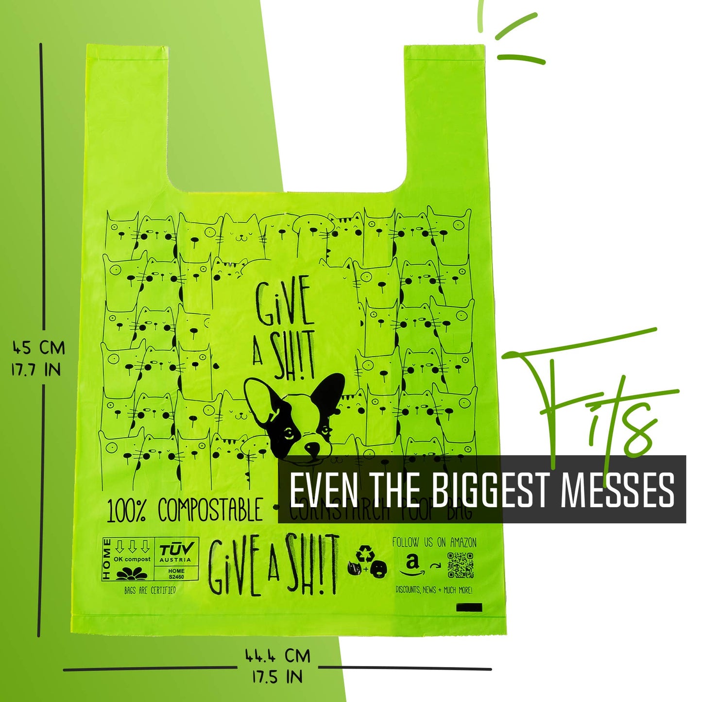 100% Certified Home Compostable Cat Litter Bags - 30 Bags