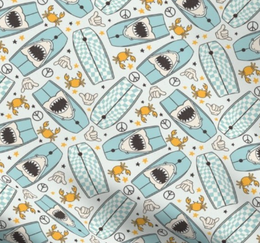 GigiWhy Reversible Pet Scrunch Bandana- Sharks & Shakas: Small