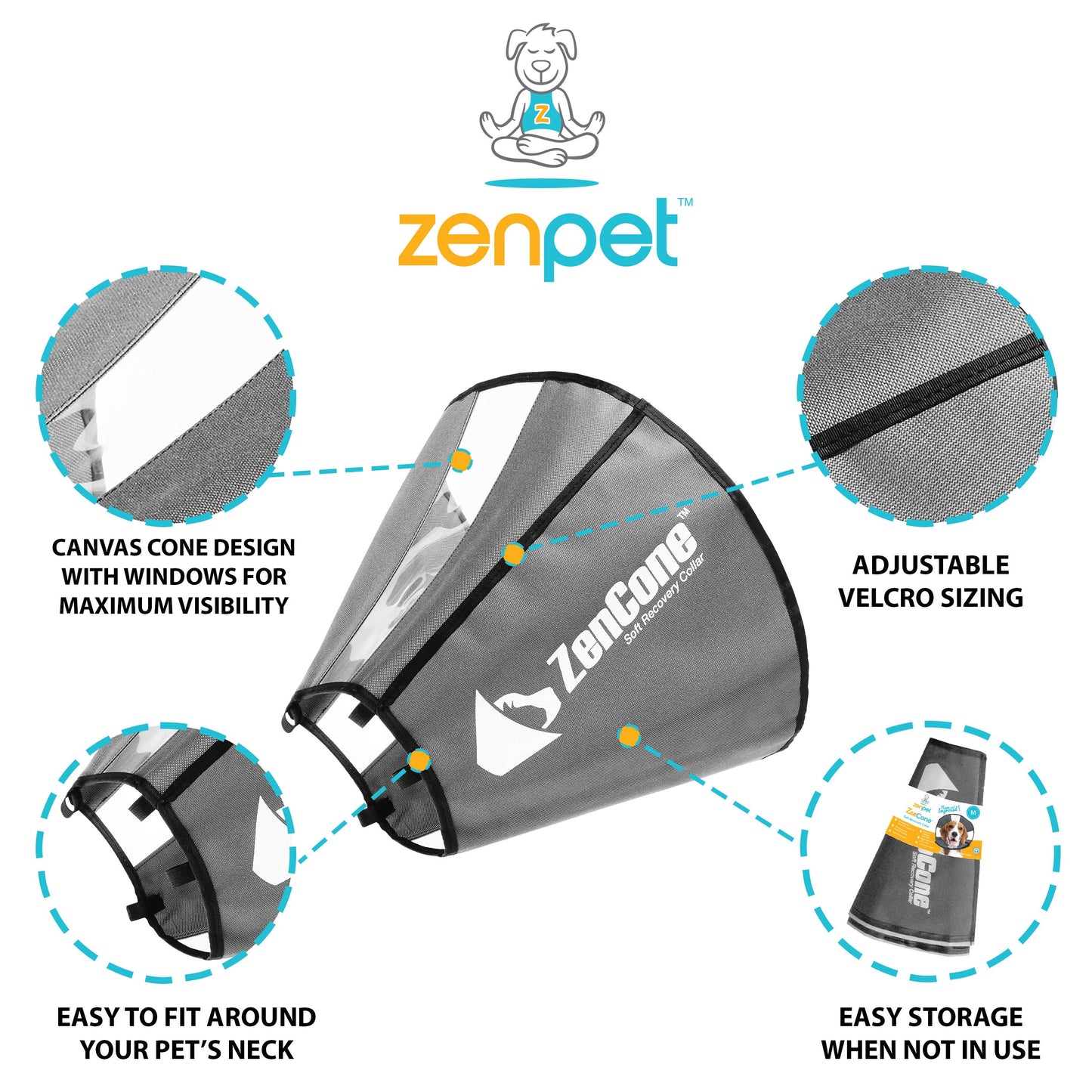 ZenCone - Soft Recovery Collar with Windows: Medium (12-15 in.)