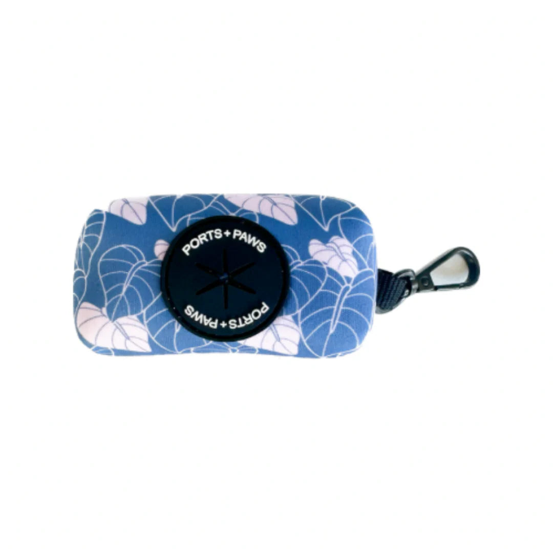 PORTS + PAWS POOP BAG HOLDER - ANTHURIUM BLUE