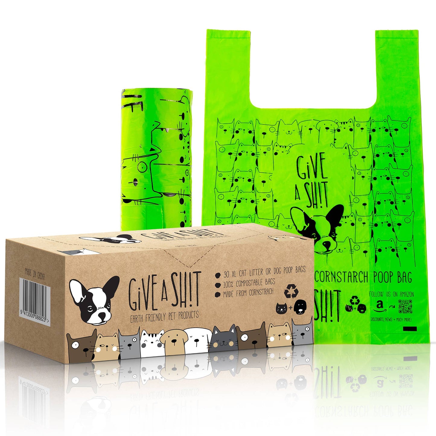 100% Certified Home Compostable Cat Litter Bags - 30 Bags