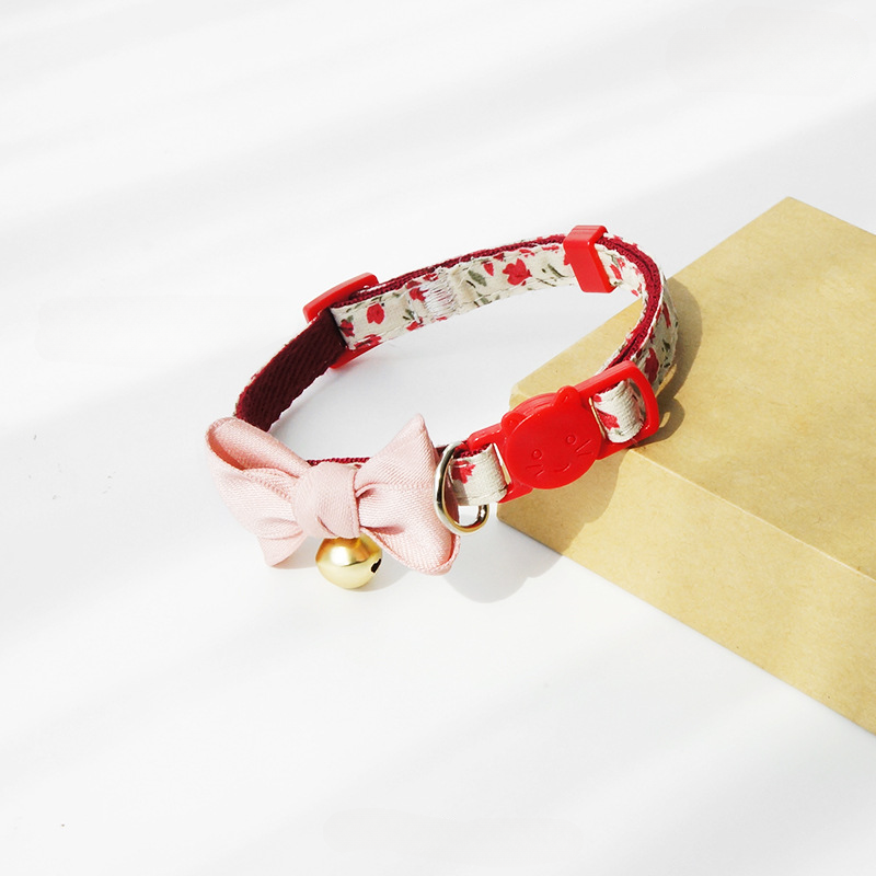 Mokka Adjustable Cat Collar - Floral Design | Comfort & Style for Your Cat: Sky Blue
