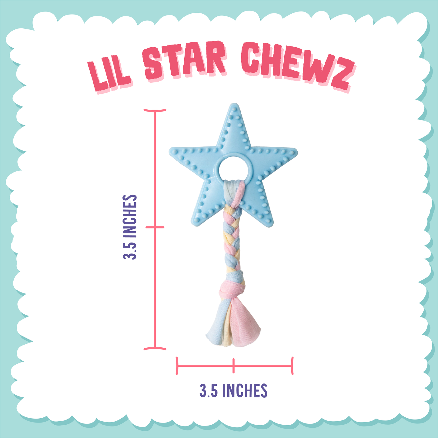 SnugArooz Lil Star Chew Dog Toy Blue 7"