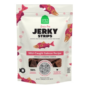 OPEN FARM DOG GRAIN FREE JERKY STRIPS SALMON 13OZ