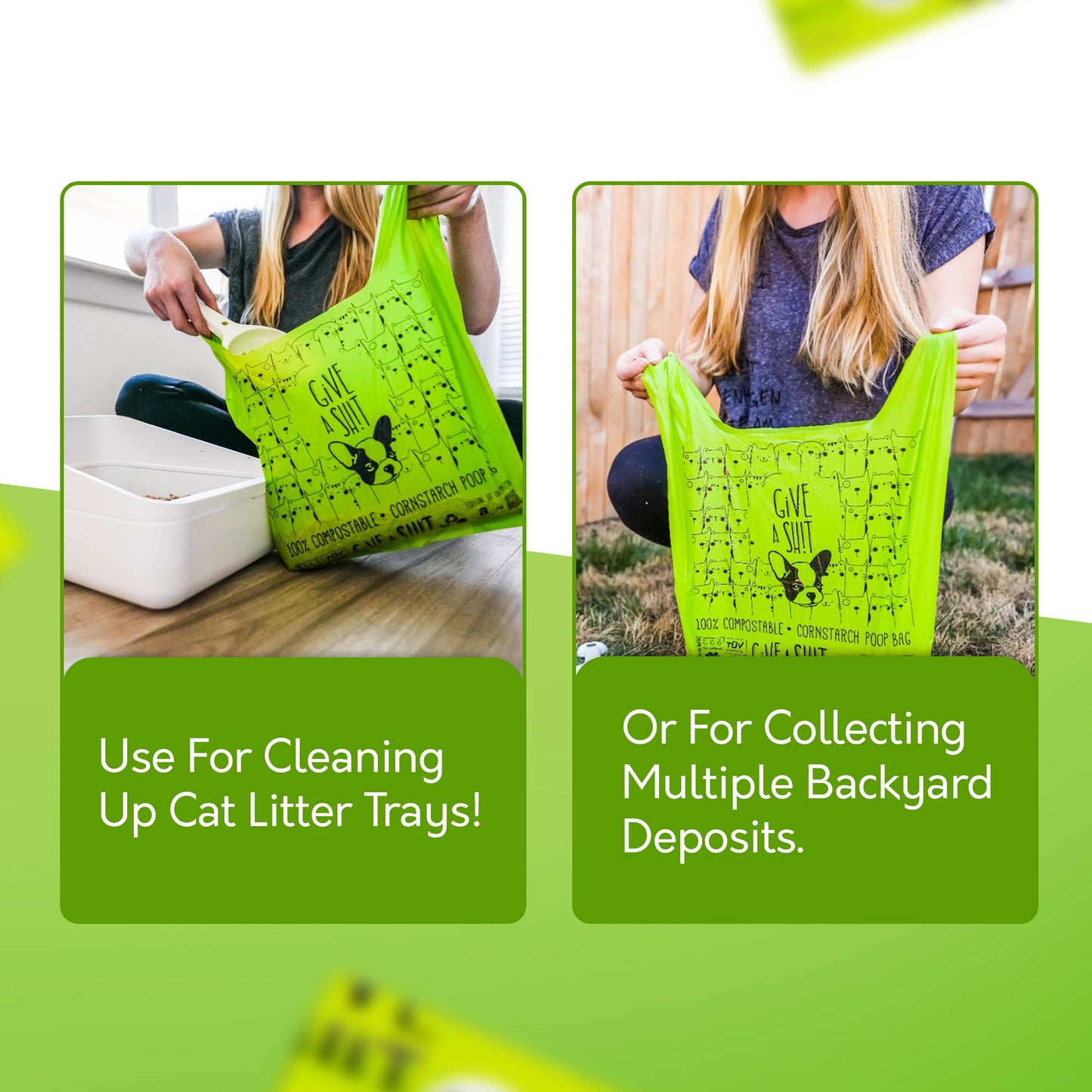 100% Certified Home Compostable Cat Litter Bags - 30 Bags