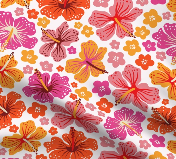 GigiWhy Reversible Pet Scrunch Bandana- Coconuts & Hibiscus: X Small