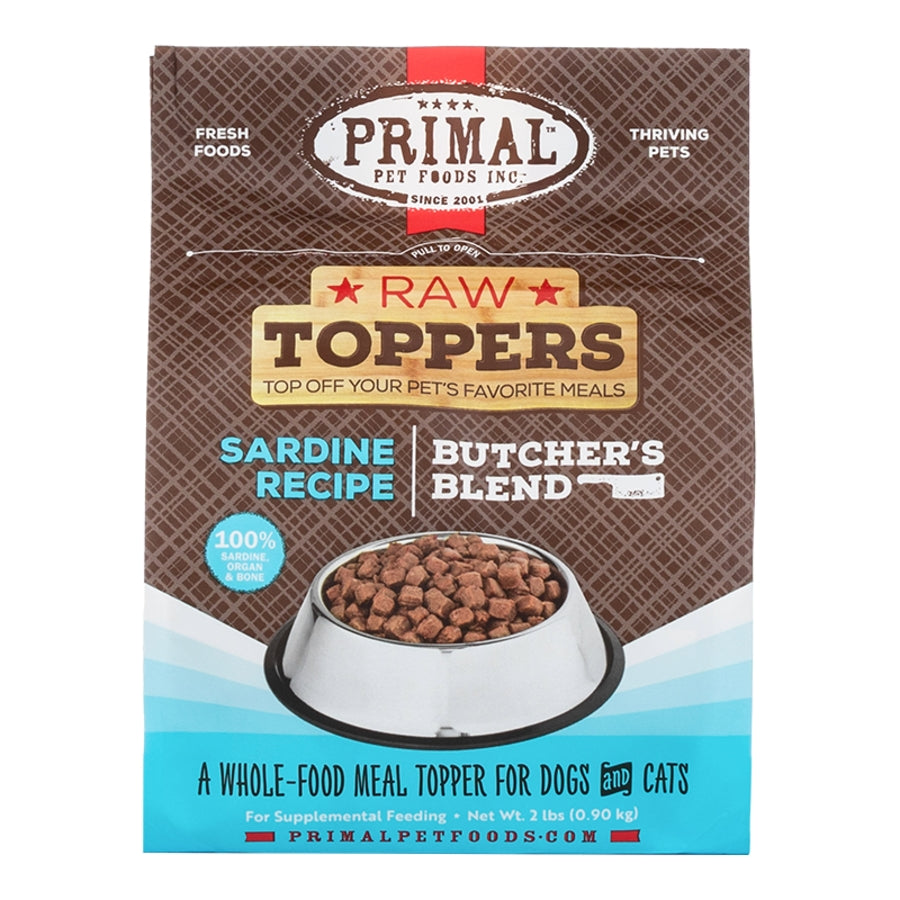 PRIMAL DOG CAT TOPPER SARDINE BLEND FROZEN 2LB