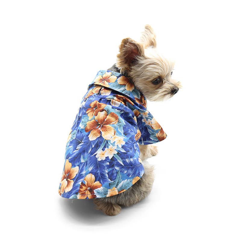 Tropical Floral Shirt: Gray / L
