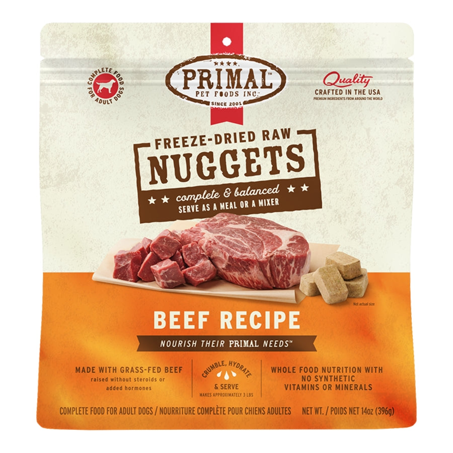 Primal Freeze Dried Dog Nuggets - Beef - 14 oz