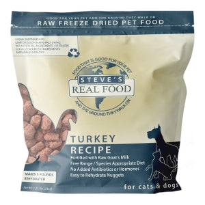 STEVE'S REAL FOOD DOG & CAT FREEZE-DRIED NUGGETS TURKEY 1.25LBS