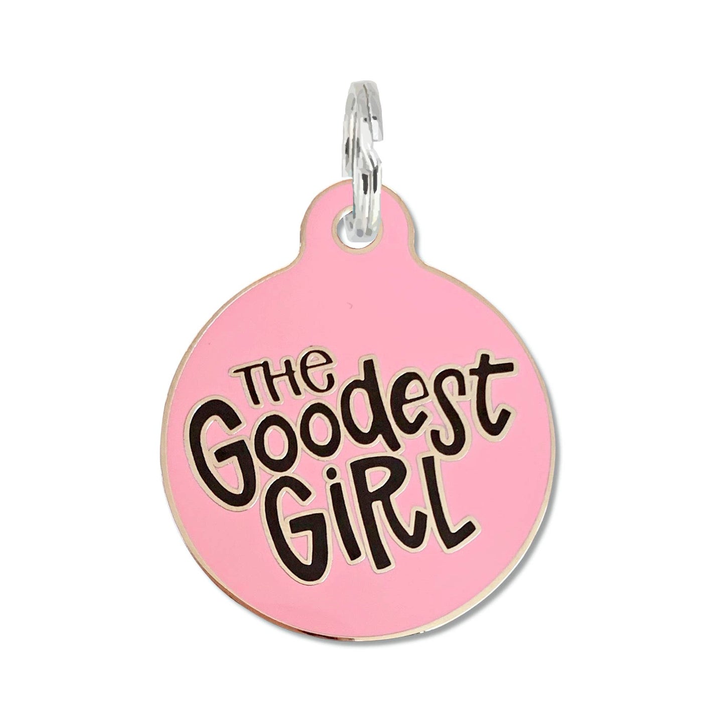Personalized Dog Tag with Scannable QR Code - Goodest Girl : Engraved QR Code / Small 1"