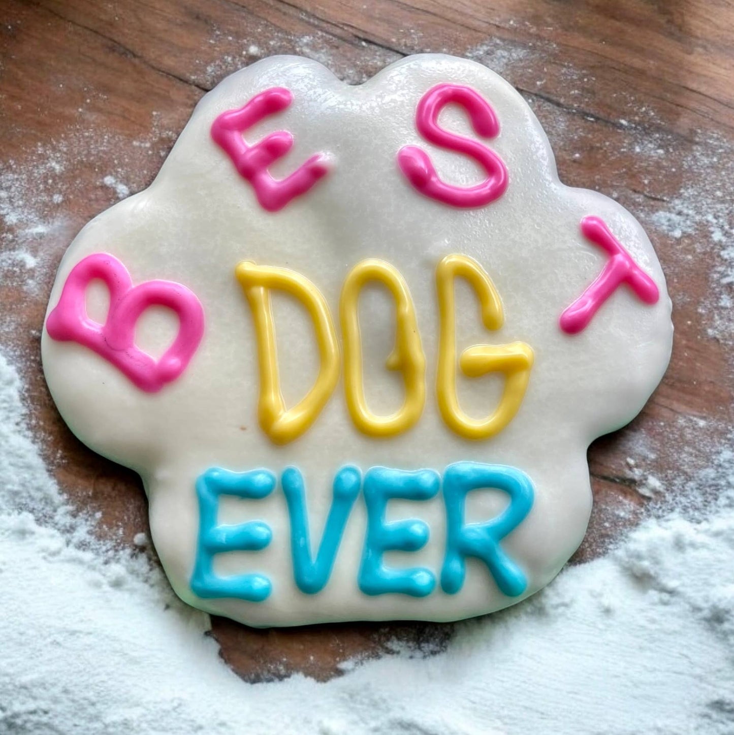 6 inch Best Dog Ever Bone & Paw Dog Treats