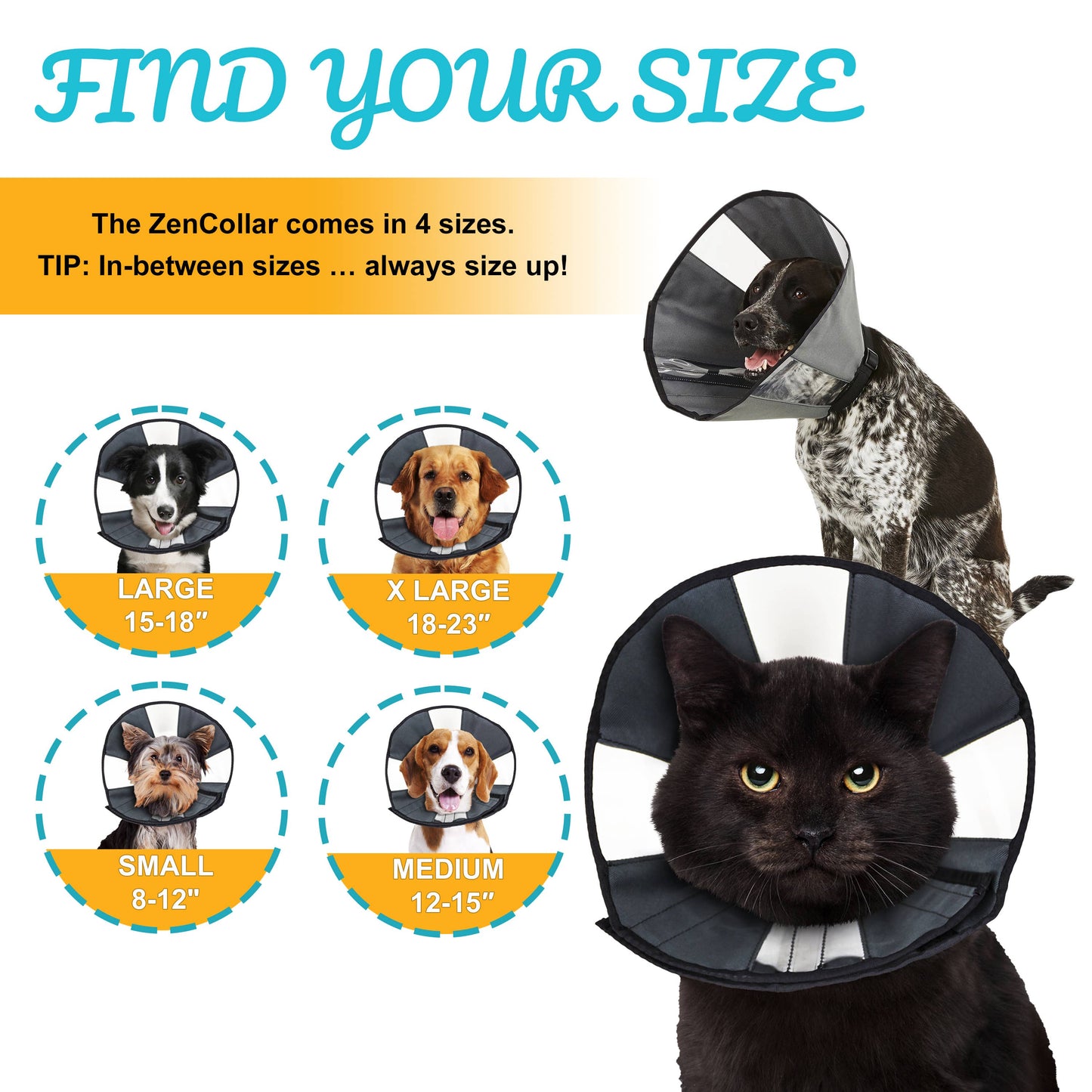 ZenCone - Soft Recovery Collar with Windows: Medium (12-15 in.)