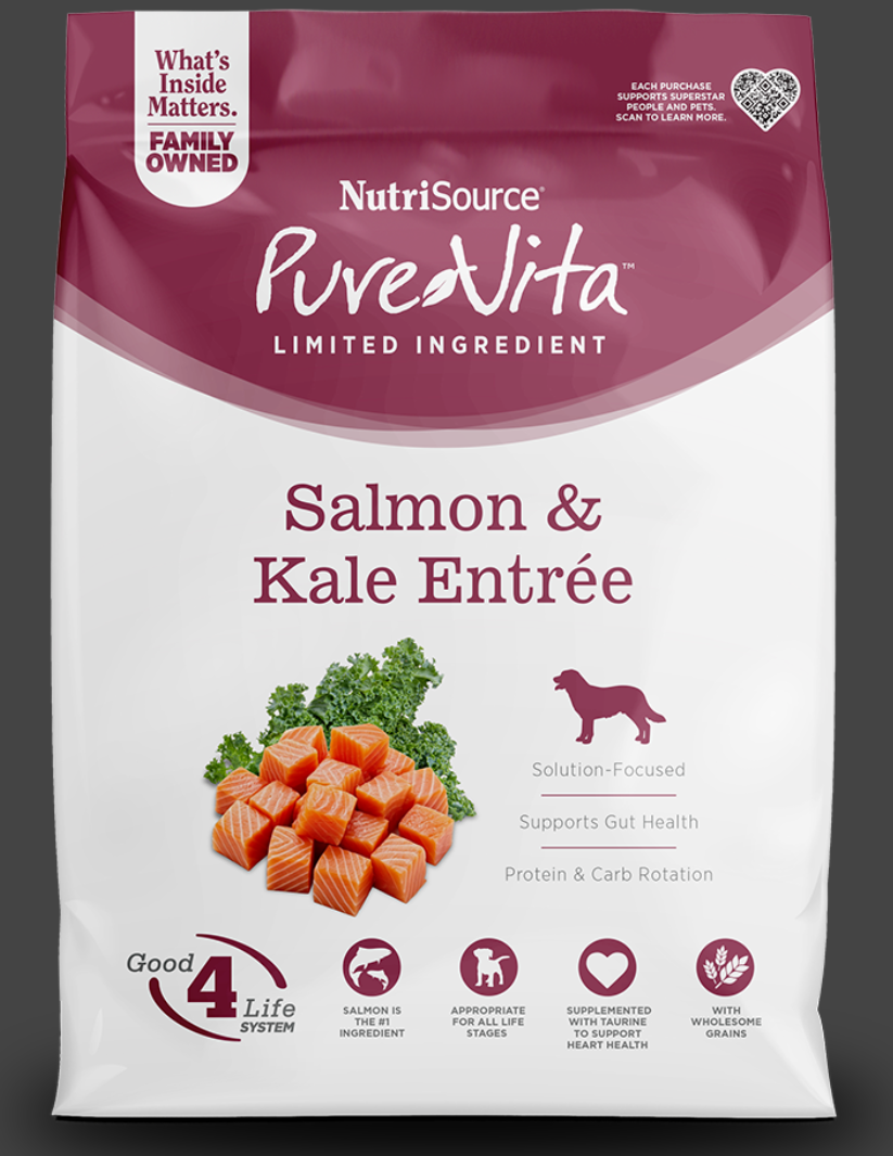 Pure Vita Dog Grain free Salmon & Kale 25lbs