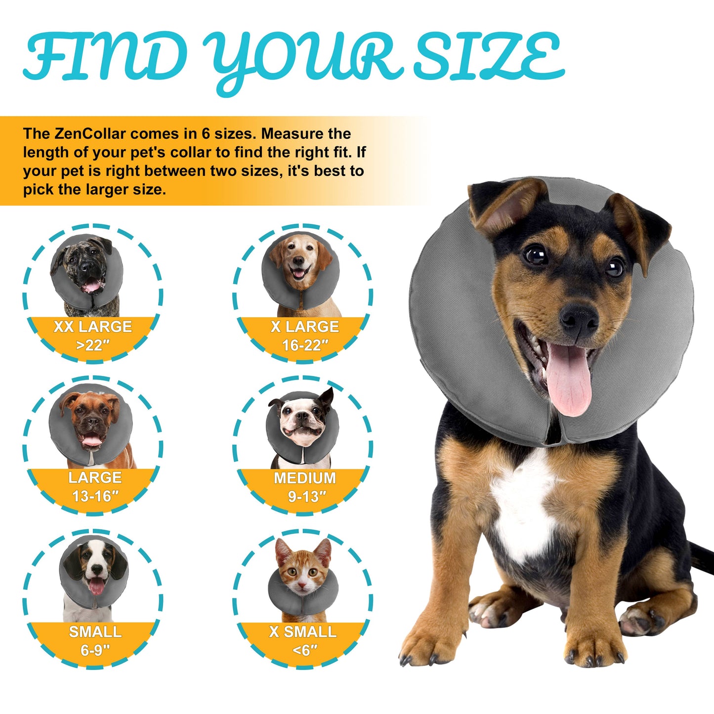 ZenCollar - Inflatable Recovery Collar: Small (6-9 in.)