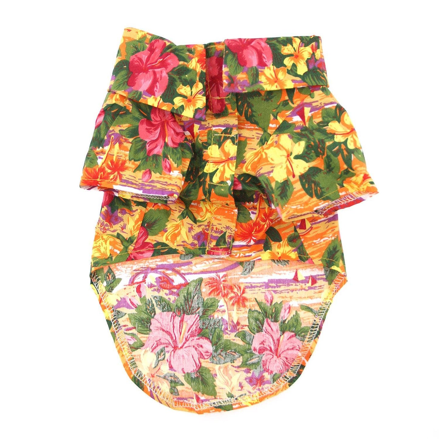 Hawaiian Camp Shirt - Sunset Hibiscus: 2X-Large