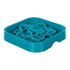 MESSY MUTTS DOG & CAT SQUARE SLOW FEEDER BLUE 2 CUP