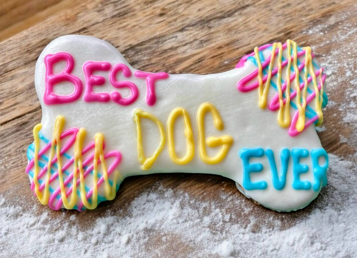 6 inch Best Dog Ever Bone & Paw Dog Treats