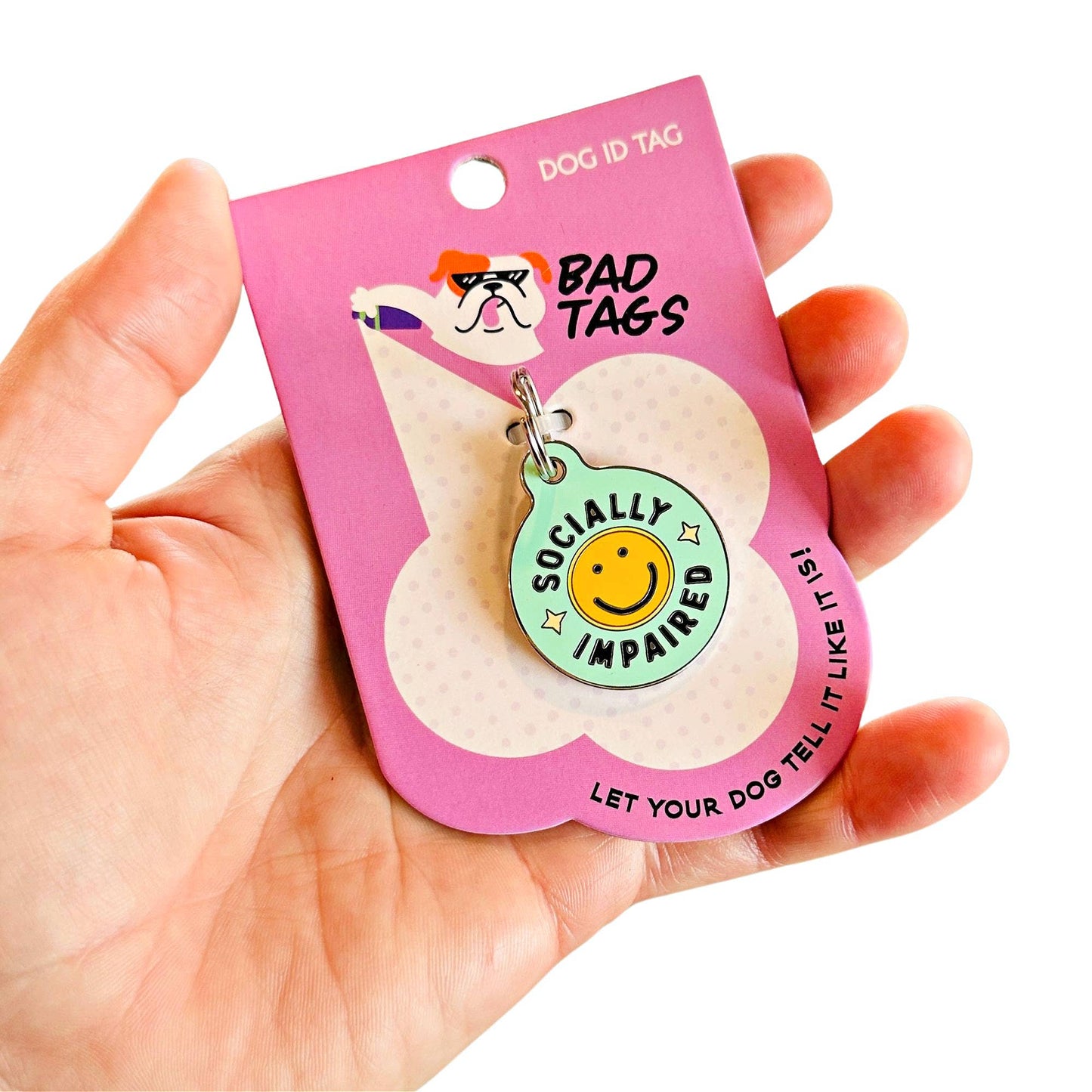 Personalized Dog Tag Scannable QR Code - Socially Impaired: Engraved QR Code / Small 1"