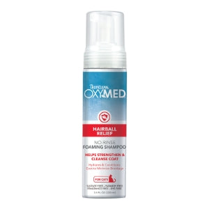 TROPICLEAN OXYMED CAT HAIRBALL RELIEF NO - RINSE FOAMING SHAMPOO 7.4OZ