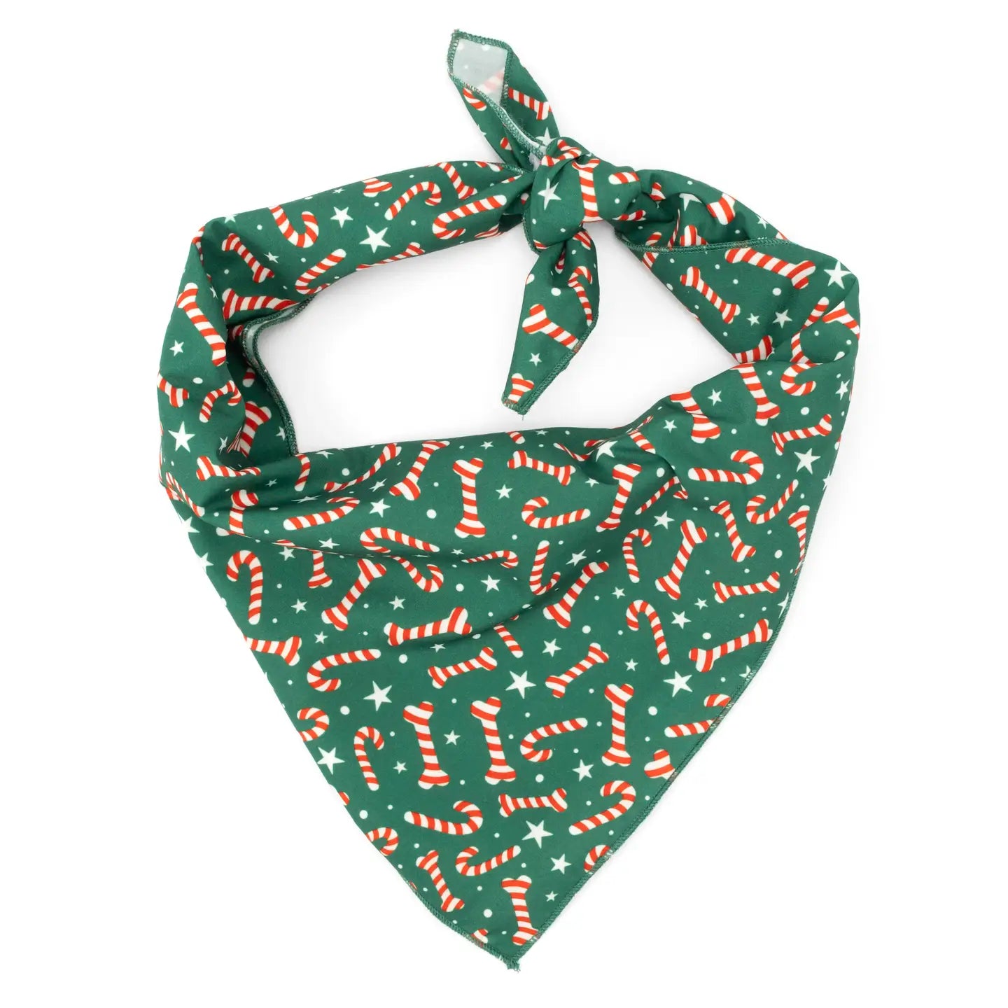 Candy Cane Bandana: Green / Large
