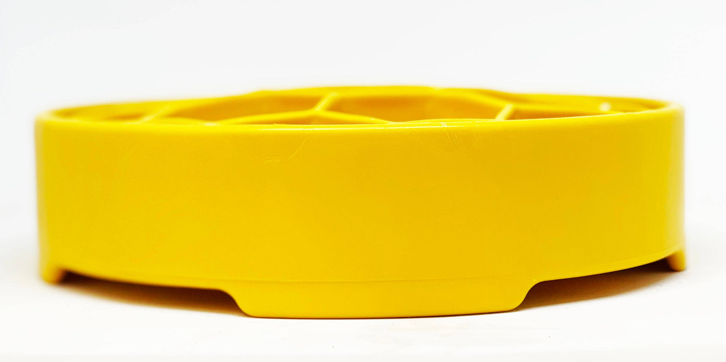 Honeycomb Design eBowl Enrichment Slow Feeder Bowl for Dogs: Blue