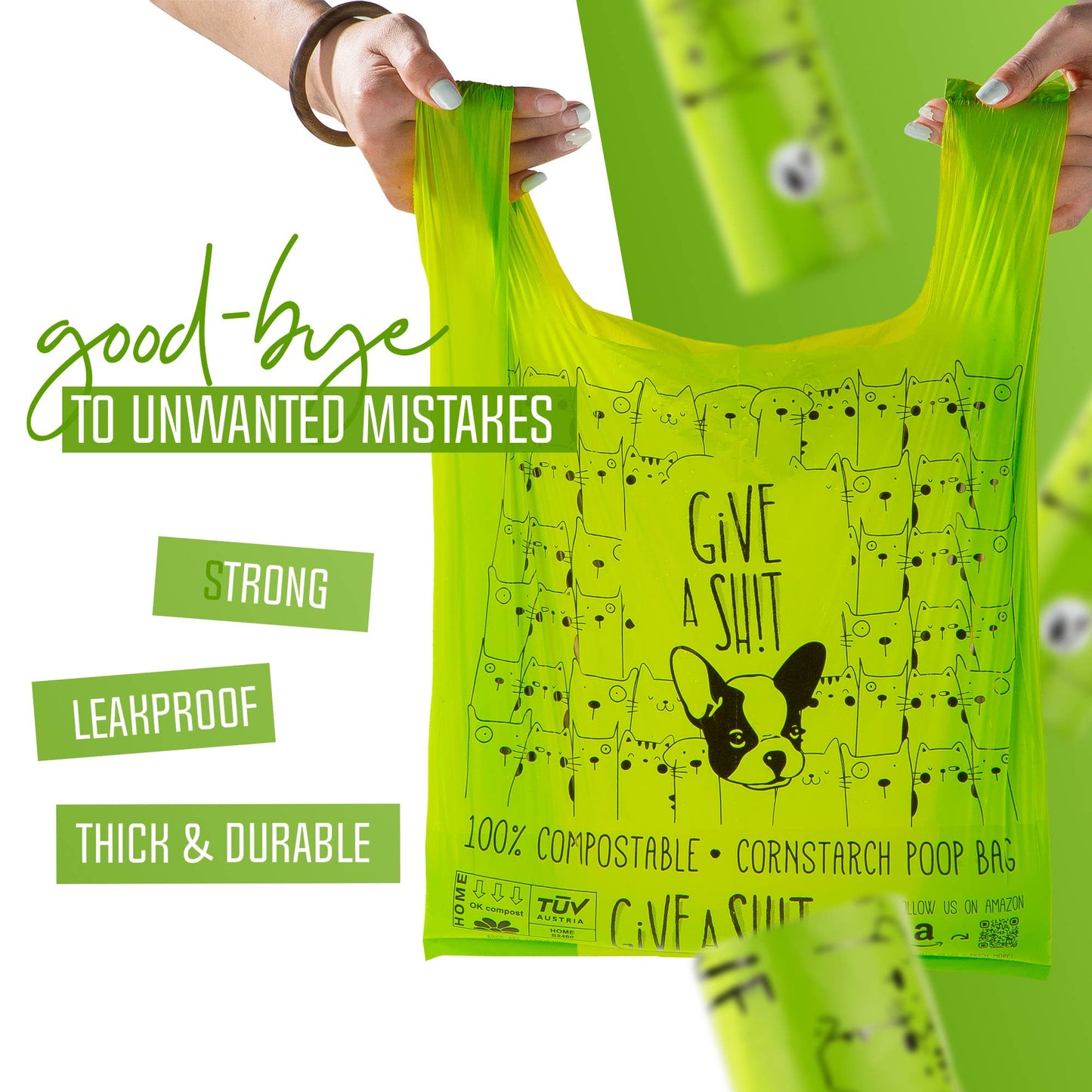 100% Certified Home Compostable Cat Litter Bags - 30 Bags