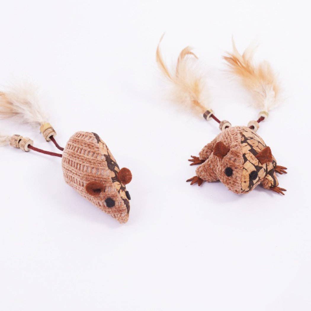 Moo – Feather Plush Cat Toy: MOUSE