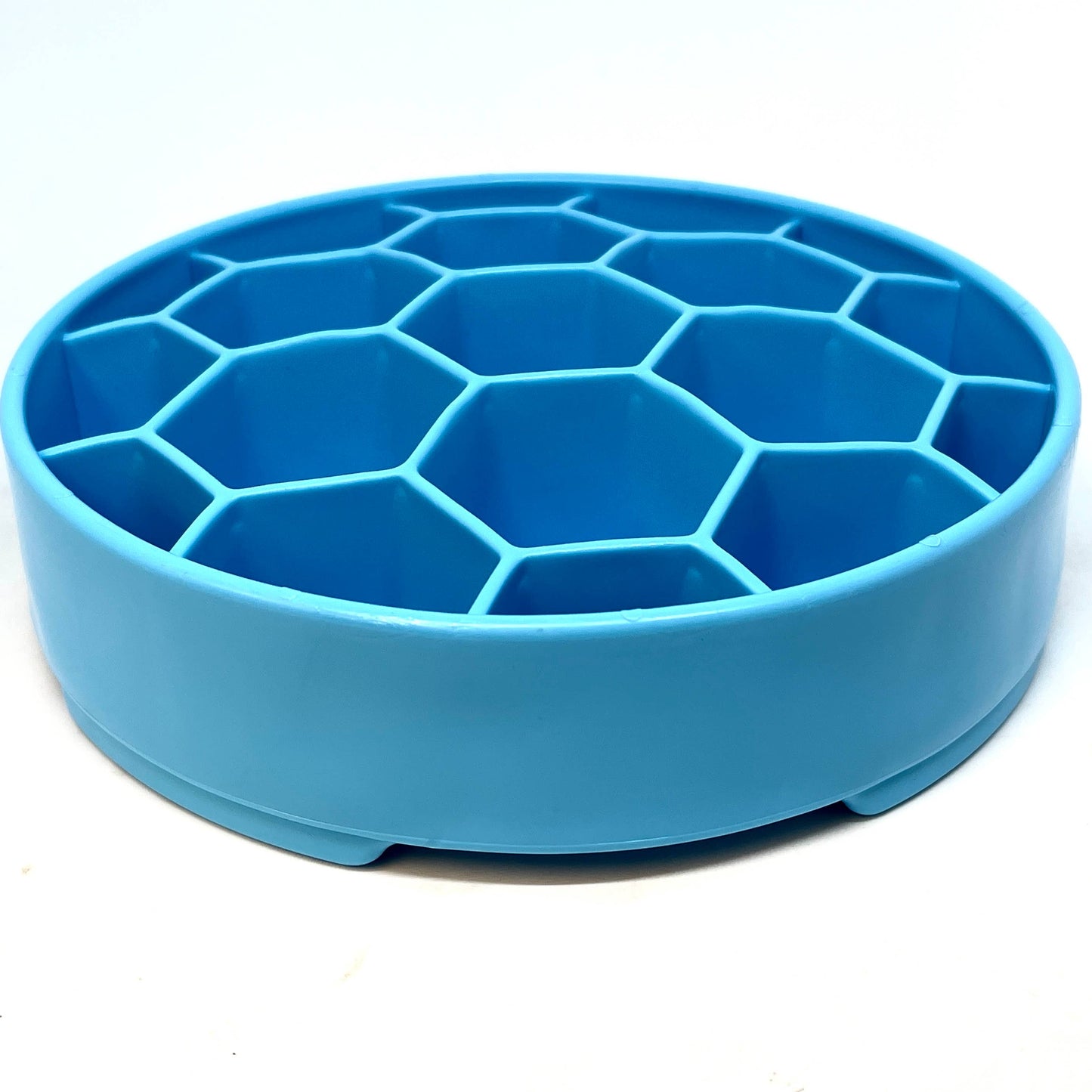 Honeycomb Design eBowl Enrichment Slow Feeder Bowl for Dogs: Blue