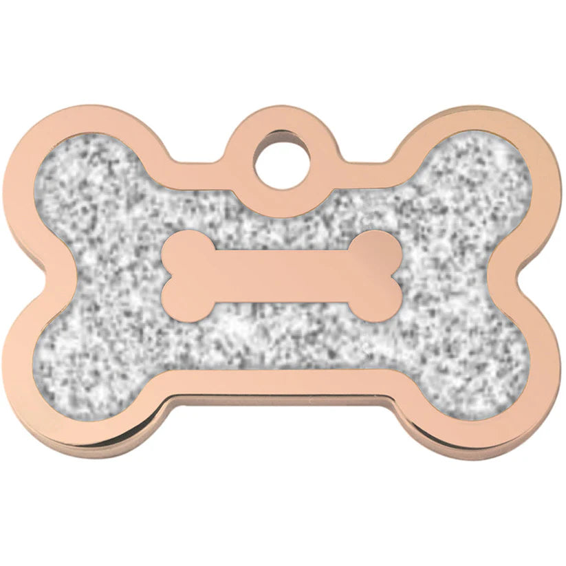 Rose Gold Glitter Epoxy Bone-Small