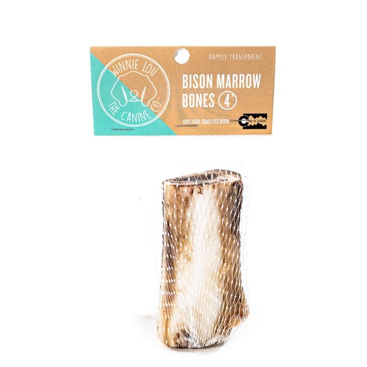 Winnie Lou The Canine Co. Bison Marrow Bone Dog Treats, 4-in