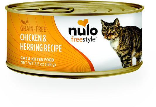 Nulo Cat Freestyle Pate Chicken & Herring Recipe Grain-Free Canned Cat & Kitten Food, 5.5-oz (Size: 5.5-oz)