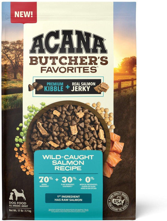 ACANA Butcher's Favorites Wild-Caught Salmon Recipe Dry Dog Food, 17-lb