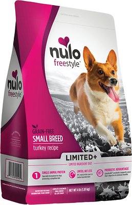 Nulo Dog Freestyle Limited+ Turkey Recipe Grain-Free Small Breed Adult Dry Dog Food, 4-lb (Size: 4-lb)