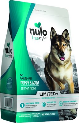 Nulo Dog Freestyle Limited+ Salmon Recipe Grain-Free Puppy & Adult Dry Dog Food, 4-lb