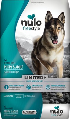 Nulo Dog Freestyle Limited+ Salmon Recipe Grain-Free Puppy & Adult Dry Dog Food, 22-lb (Size: 22-lb)