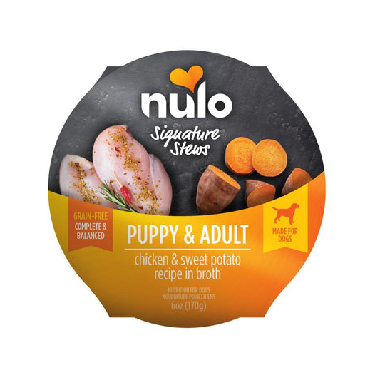 Nulo Signature Stews Chicken & Sweet Potato in Broth Puppy & Adult Wet Dog Food Cup, 6-oz (Size: 6-oz)
