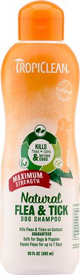 Tropiclean Maximum Strength Natural Flea & Tick Dog Shampoo, 20-oz bottle