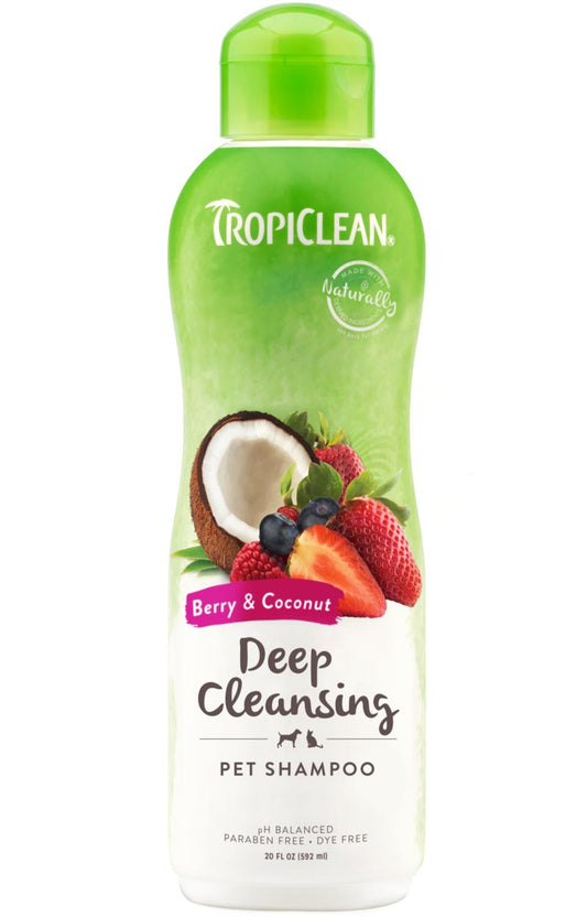 Tropiclean Berry & Coconut Deep Cleansing Pet Shampoo, 20-oz
