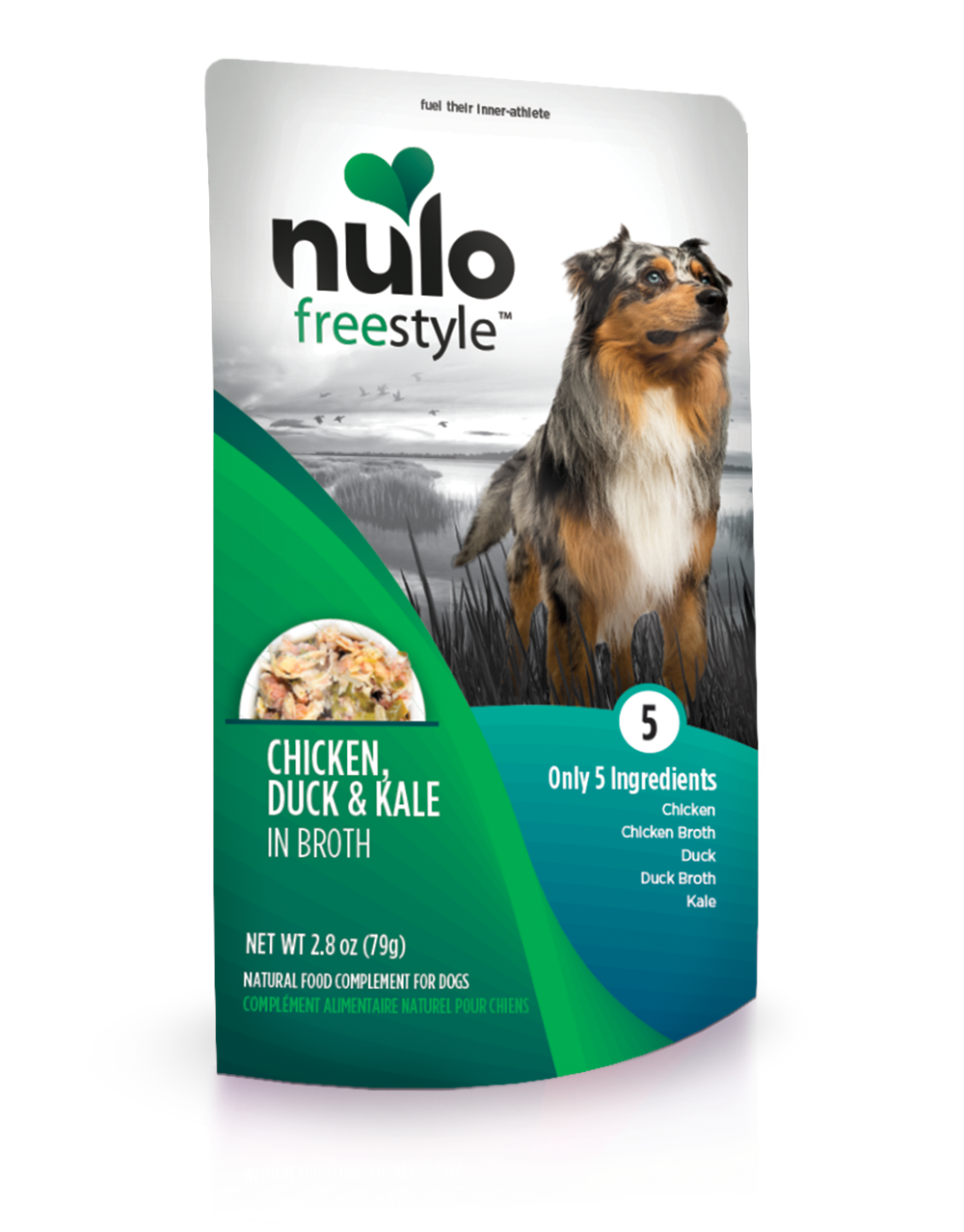 Nulo Dog Freestyle Chicken, Duck & Kale in Broth Grain-Free Dog Food Topper Pouch, 2.8-oz (Size: 2.8-oz)