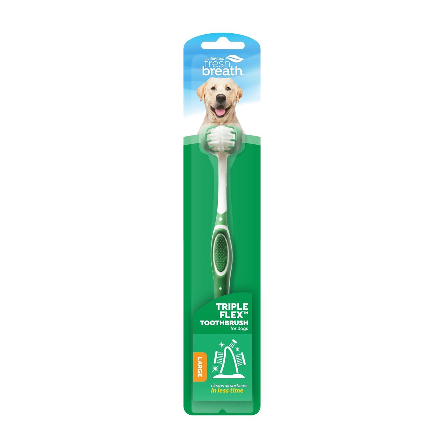 Tropiclean Fresh Breath Triple Flex Toothbrush for Large Dogs