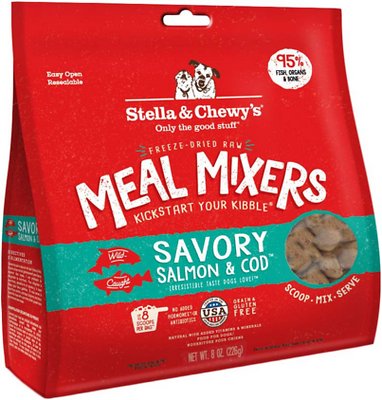 Stella & Chewy's Savory Salmon & Cod Meal Mixers Grain-Free Freeze-Dried Dog Food, 8-oz