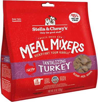 Stella & Chewy's Tantalizing Turkey Meal Mixers Grain-Free Freeze-Dried Dog Food, 8-oz