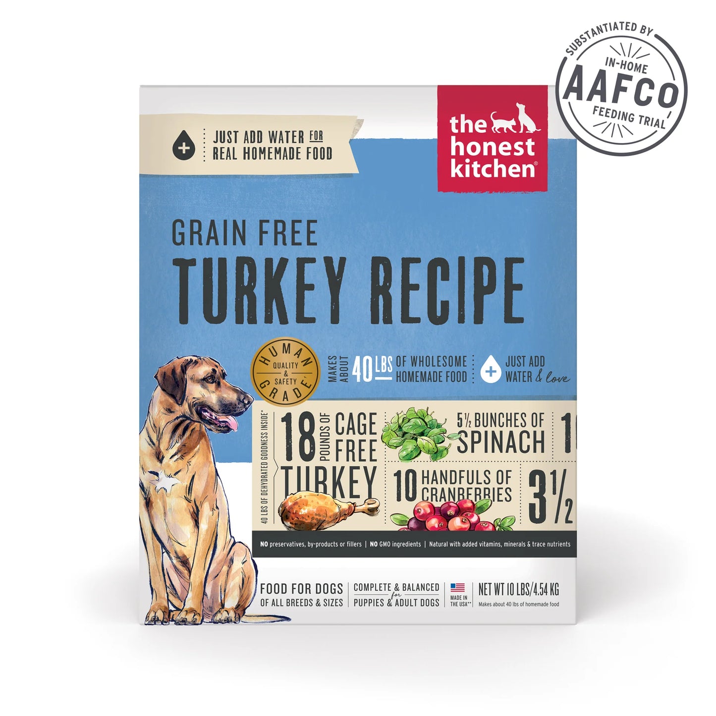 The Honest Kitchen Turkey Recipe Grain-Free Dehydrated Dog Food (Size: 10-lb box)