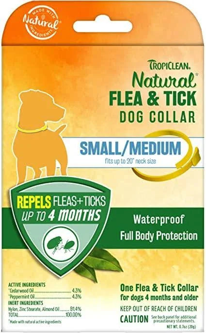Tropiclean Natural Flea & Tick Dog Collar- Small/Medium