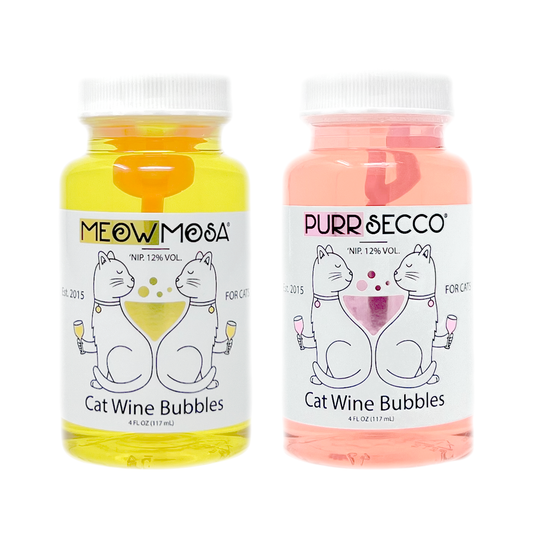 Cat Wine Bubbles Catnip Bubbles for Cats Case Discount: 4oz Bottle / Meowmosa Cat Wine Bubbles