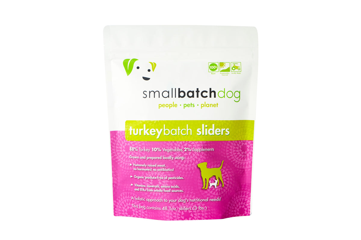 SMALLBATCH DOG SLIDERS TURKEY FROZEN 3LB